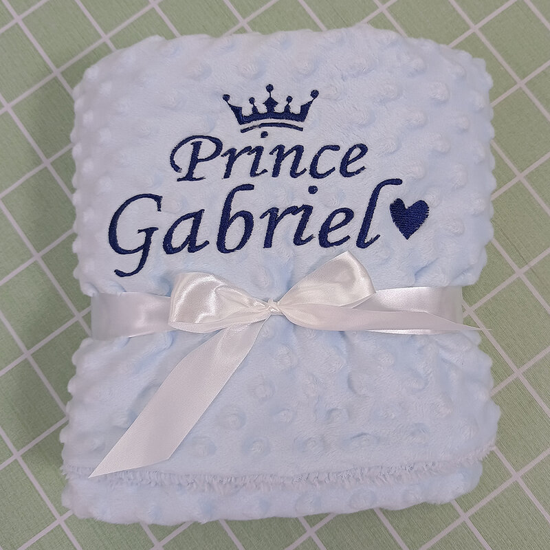 Name Personalised Bubbled Fleece Baby Blanket DIY Custom Toddler Crib Bed Stroller Swaddle For Newborn Birthday Gift Present