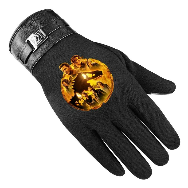 Перчатки Jurassic World Dominion для мужчин и женщин, крутые зимние теплые флисовые перчатки с сенсорным экраном для мужчин, варежки