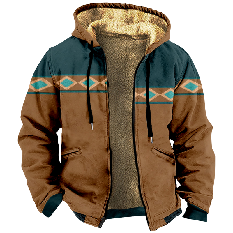Stampe grafiche tribali Daily Classic felpa con cappuccio Holiday Outwear donna uomo 3D Print Zip felpa Stand Collar Coat abbigliamento invernale