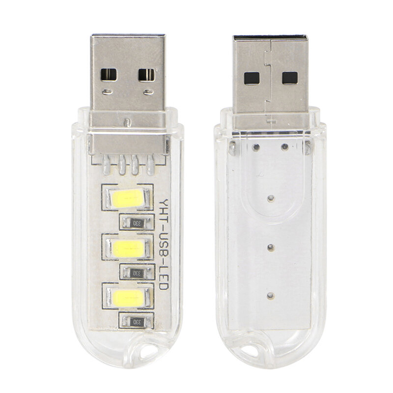 ไฟ LED กลางคืน USB ขนาดเล็กแบบพกพาสำหรับตั้งแคมป์อุปกรณ์ USB Power 3ไฟ LED ชิปโคมไฟ0.2 W ไฟกลางคืนไฟอ่านหนังสือ