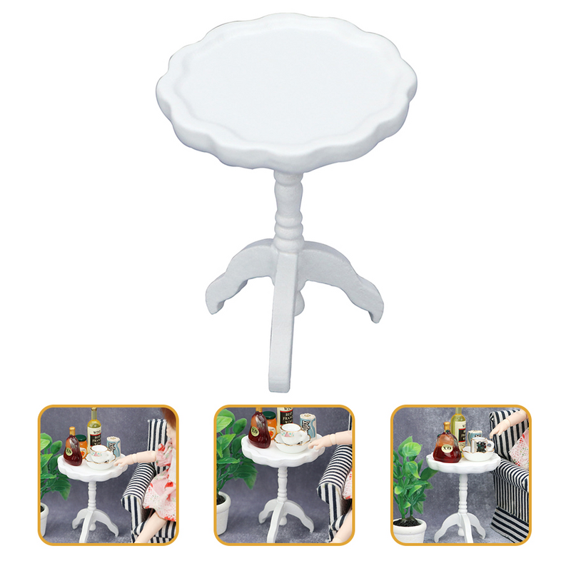Table ronde de maison pour enfants, mini modèle, figurine décorative, café