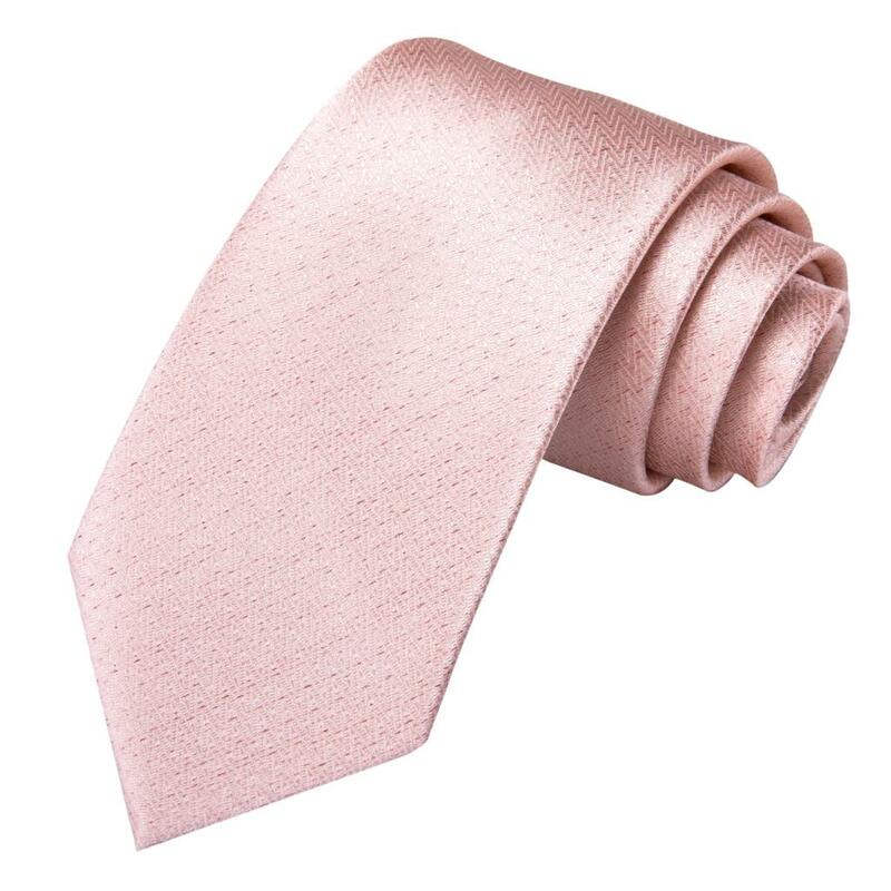 Hi-Tie-Gravata de seda monocromática masculina, coral rosa pêssego, gravata elegante, abotoadura, festa de negócios, design de moda