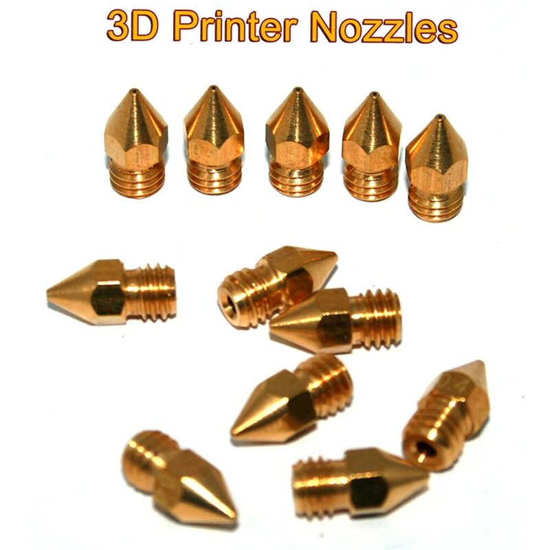 Acessórios de impressão de alta precisão para impressoras 3D, CR10, Ender 3 Nozzle, compatível com Popular, MK8, 1mm, 0mm, 4mm, 10 peças
