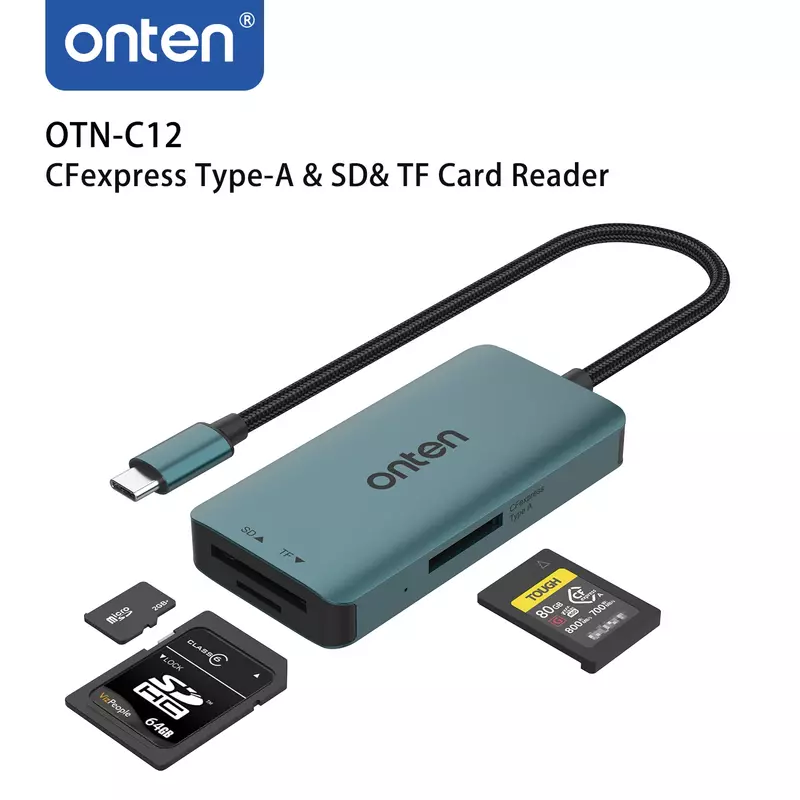 ONTEN-OTN-C12 Leitor de Cartão Expresso CF Tipo-C, Original OTN-C12, Tipo-A, SD, TF, Macbook, Samsung, Huawei, Xiaomi
