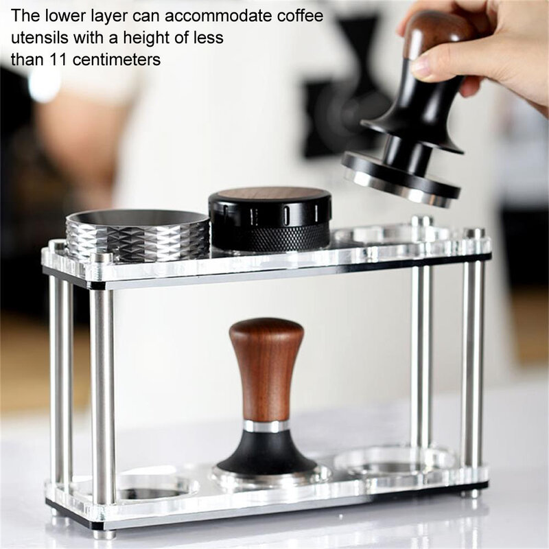 Supporto trasparente adatto per 51mm 54mm 58mm Tamper per caffè in polvere portafiltro senza fondo accessori stazione per caffè Espresso