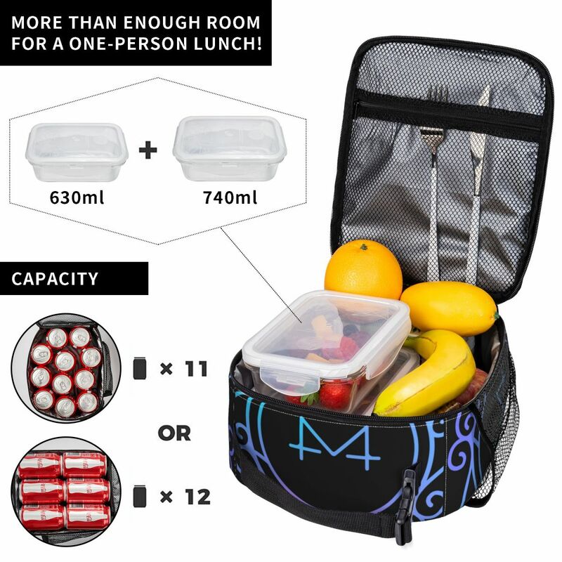 حقيبة صندوق الغداء المعزولة من ماماماموو ، حقيبة حمل الطعام ، شعار الرياح البيضاء
