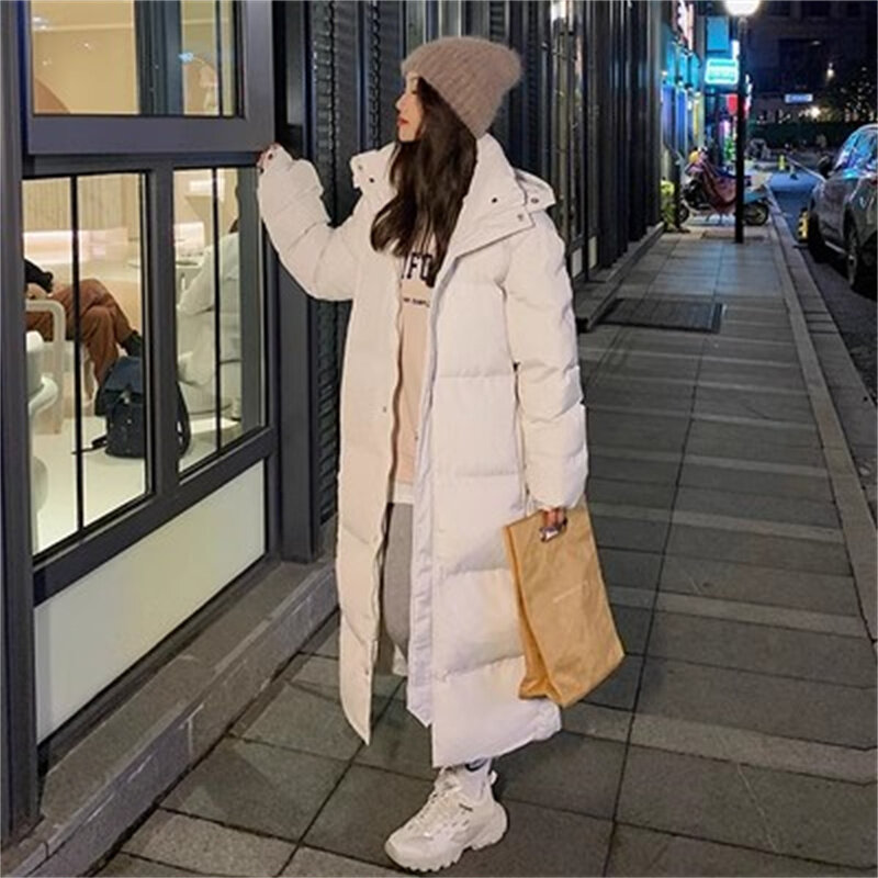 Осенне-зимняя стеганая куртка Eiderdown, Женская длинная и длинная до колен новая Корейская версия стеганой куртки и плотного пальто