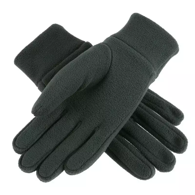 Sarung tangan hitam Pria Wanita, sarung tangan bulu Polar tebal hangat musim dingin 2023