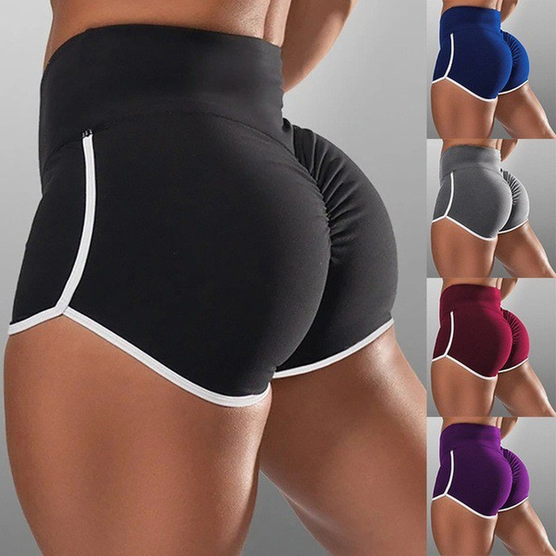 Pantalones cortos deportivos elásticos sin costuras para mujer, mallas Push Up para gimnasio, Yoga, correr, entrenamiento, chándal, Sexy, grande