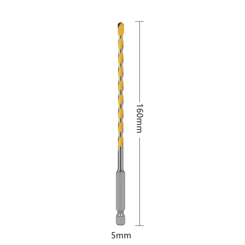 Mata bor listrik bor tangan kuning, 1 buah 160mm tahan aus praktis baru tahan lama kualitas tinggi