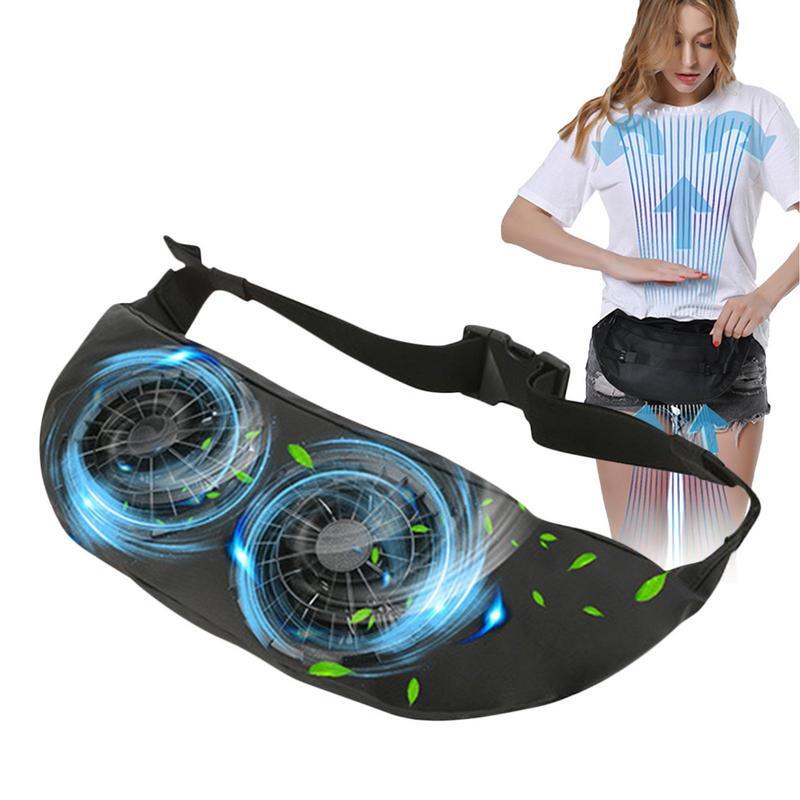 Waterproof Fanny Pack With Fans Chest Belt Waist Bag Male Female Fanny Pack Pouch Adjustable Waist Pack Portable Running Bumbag