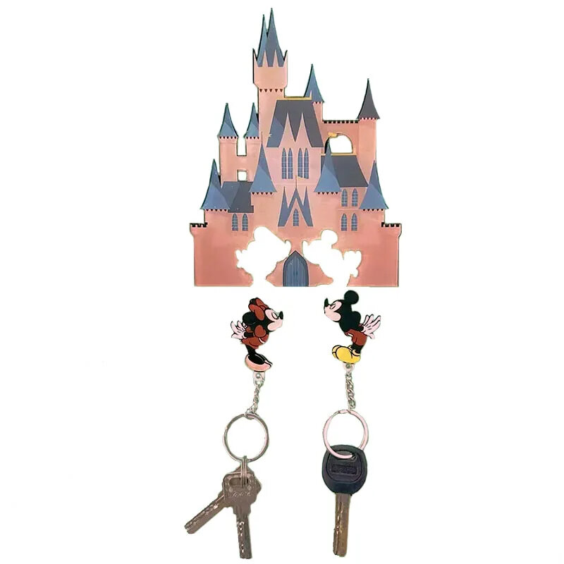 Kawaii Disney Mickey Mouse Couple Keychain Pendant Cartoon Acrylic Refrigerator Magnet Anti-Lost Hanger Entry Door Decoration