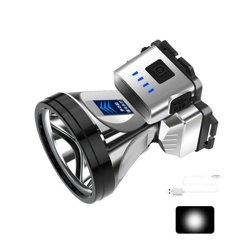 슈퍼 브라이트 LED 충전식 고출력 조명, 램프 밝기, 야외 낚시 비상 손전등, 충전 T8y5