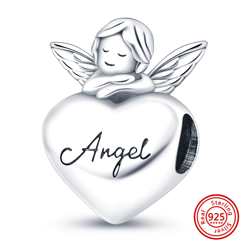 925 Sterling Silver Beads Love My Angel Bow Arrow Baby Foot Pacifier Heart Charms Fit Pandora 925 Original Bracelet Fine Jewelry