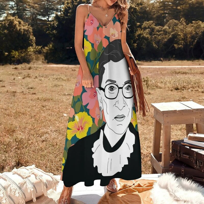 Ginsburg-Ginsburg vestido sem mangas floral para mulheres, roupas sexy