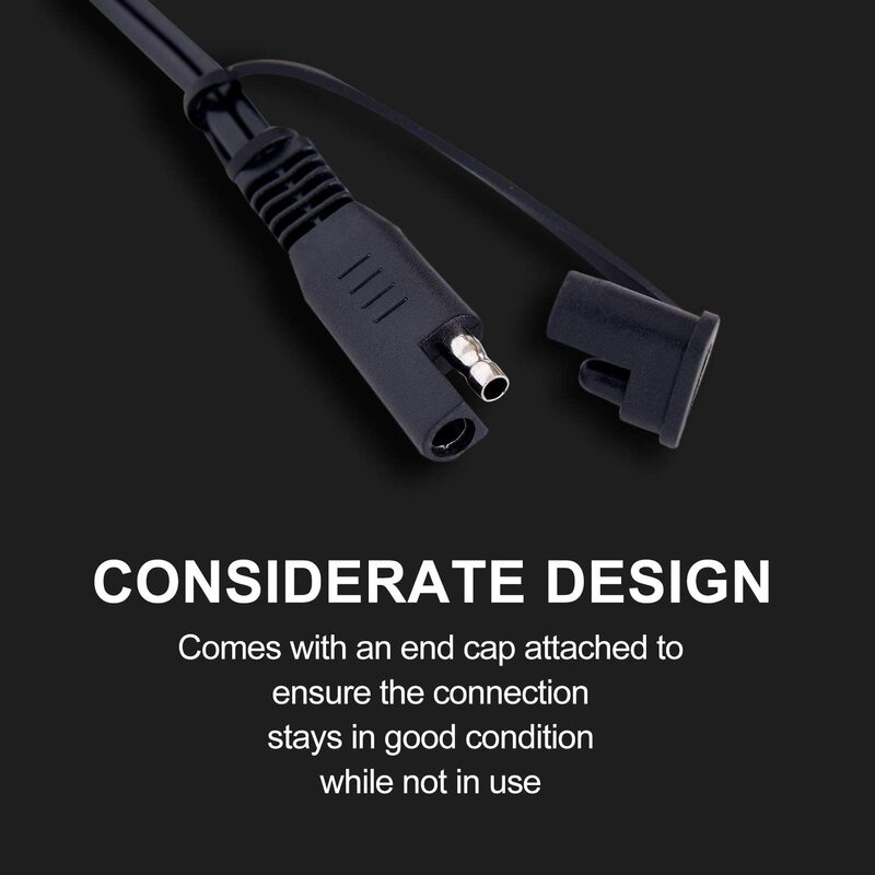 4 PCS 60cm 18AWG 10A Fused SAE to O Ring Terminal Harness Quick Connect Extention Cord for Battery Charger/Maintainer
