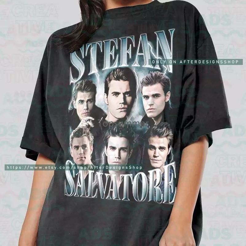 Koszulka Stefan Salvatore Ads209 pamiętniki wampirów Paul Wesley serial telewizyjny Salvatore w stylu Vintage od 1864 r.