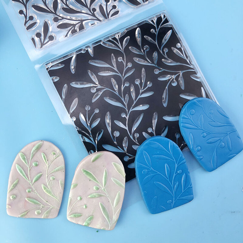Heart Vines Emboss Clay Jewelry Diy Polymer Clay Texture Make For Clay Earring Impression Art Hobby Tool
