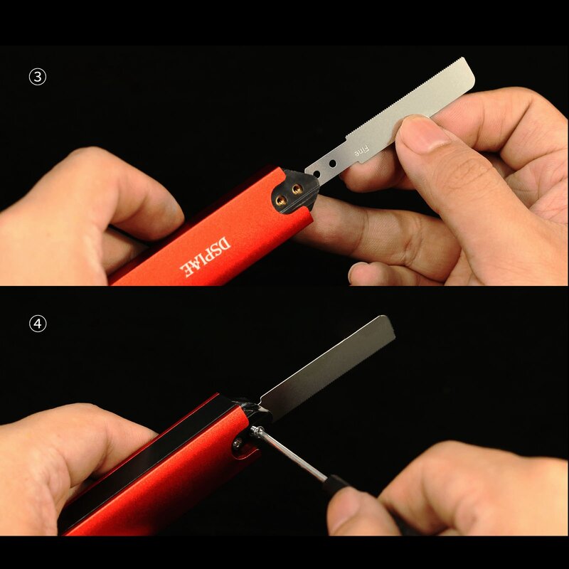 DSPIAE gergaji tangan aluminium AT-HW dengan pisau pemotong alat gergaji Model DIY alat bangunan untuk peralatan militer hobi