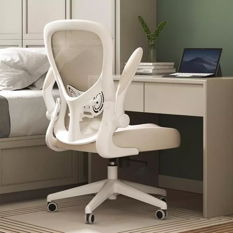 Hbada kursi kantor ergonomis, kursi meja kantor dengan roda senyap PU, kursi komputer jaring antilembap