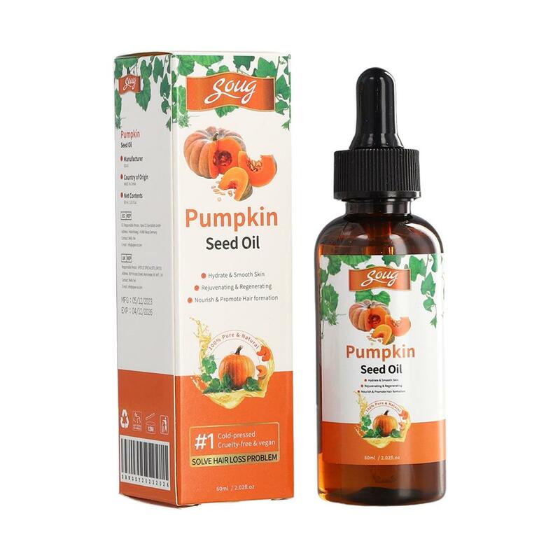 Organic Pumpkin Oil For Hair 60ml Anti-frizz Hair Oil Smoothing Moisture Recovery Hair Oil Natural Organic Pumpkin Seed Oil B2i3
