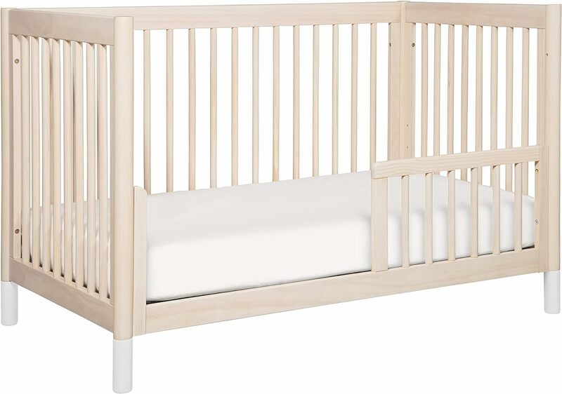 Łóżeczko rozkładane Babyletto Gelato 4 w 1 z konwersją łóżeczka dziecięcego w kolorze pranym naturalnym i białym, (sprzedawane osobno materac)