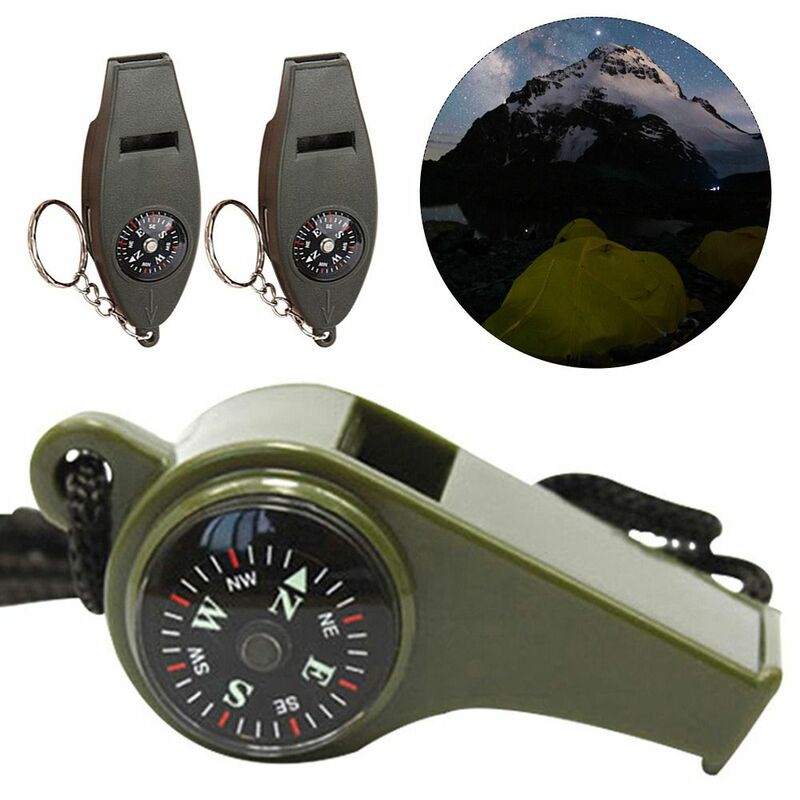 Survival Tools Navigation Carabiner Multifunction Whistle Mini Compass 3in1 4in1 Compass Outdoor Whistle Compass