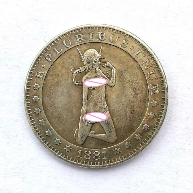 Luxury Party Charming Girl 3D Art Couple Coins Romantic Good Luck Pocket Coin Funny Coin Commemorative Lucky Coin+Gift Bag