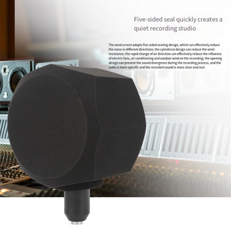 F2 mikrofon layar akustik spons penyaring angin, untuk menyaring vokal Kedap suara, penyaring angin jaring hitam