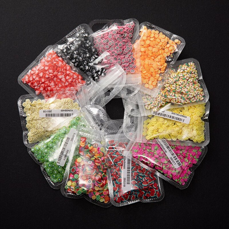 1Pack Mixed Clay Fruits Slices Nail Art Decorations DIY Epoxy Resin Craft Making Ornament Scrapbooking Jewelry Making Accessorie