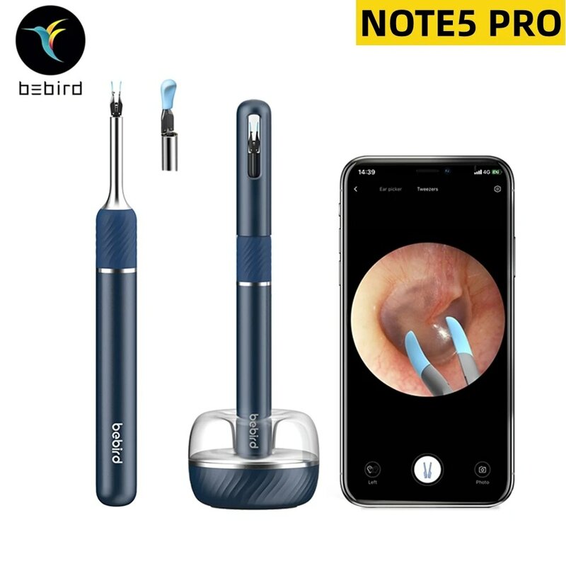 Bebird Note5 Pro środek do czyszczenia uszu inteligentne wizualne patyczki do usuwania woskowiny endoskop HD pęseta kolczyk Mini kamera otoskop