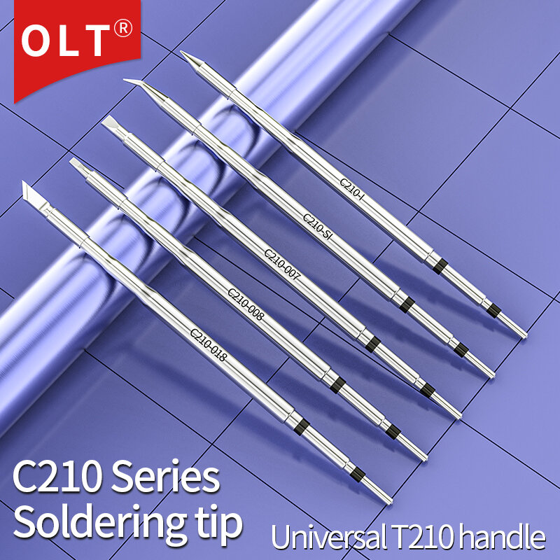 C210 ujung besi solder terintegrasi C210 inti pemanas kompatibilitas konduksi panas efisien stasiun solder JBC T210