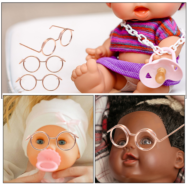 Óculos de sol para roupas de bonecas, Óculos, Óculos artesanais, Metal Crafting Props, 12 pcs