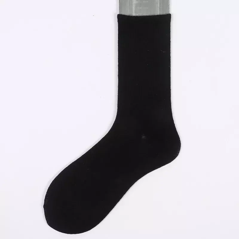 Meias pretas respirável para homens, meias masculinas, fibra de bambu, quatro estações, casual