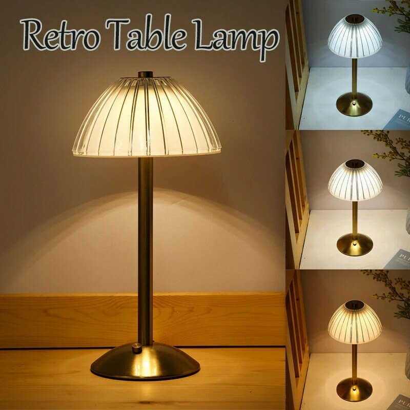 Lampe de Table rétro à LED, Rechargeable, sans fil, lumière à intensité réglable, pour café, hôtel, Restaurant, chambre à coucher