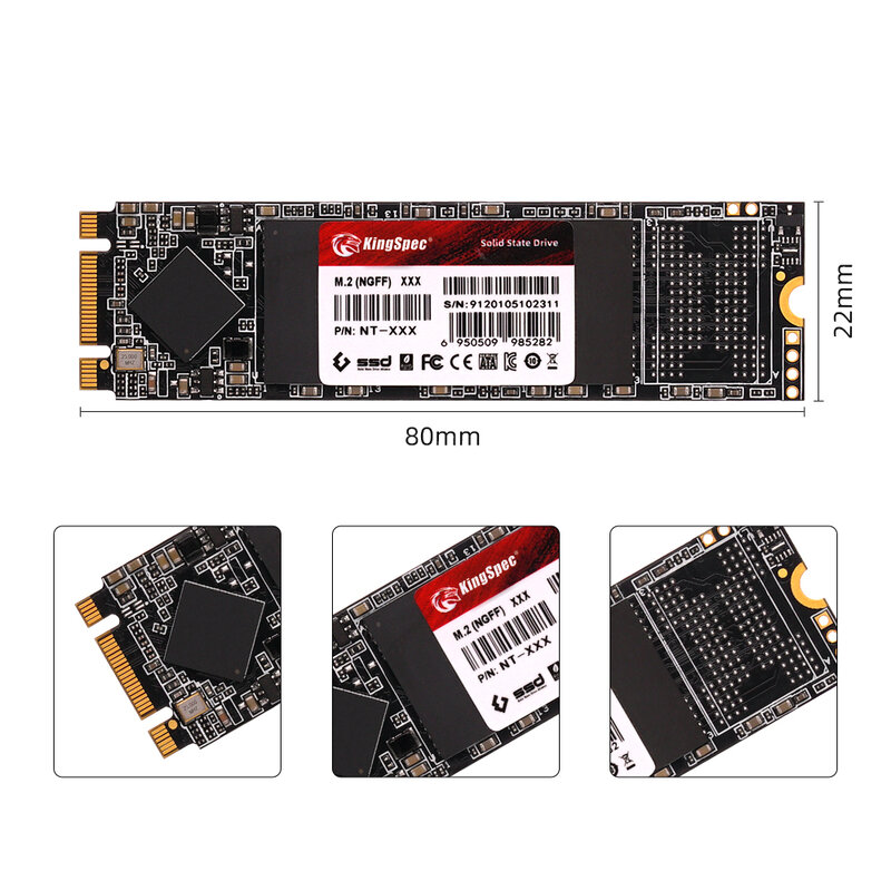 KingSpec-Disque dur pour ordinateur de bureau et portable, modèle M2 2280 SSD M.2 SATA 128 go 256 go 512 go 1 to 2 to 4 to HDD 120g NGFF SSD 2280 2 to