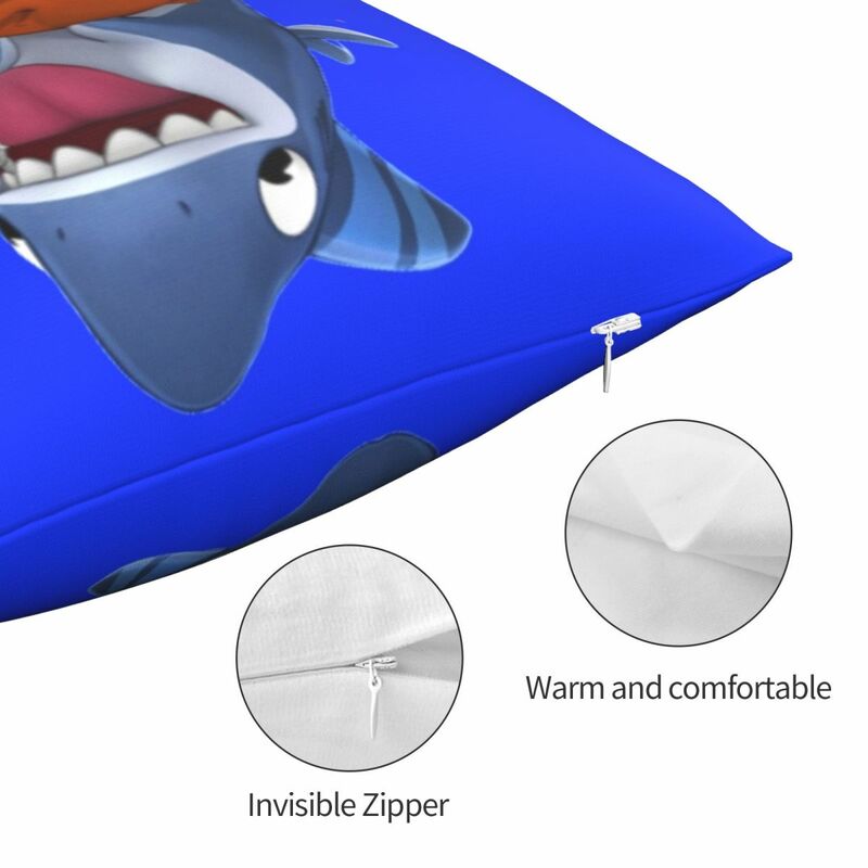 Sharkdog trzy charakter plac poszewka pościel poliestrowa kreatywny Zip Decor łóżko samochód poszewka na poduszkę na krzesło 18"