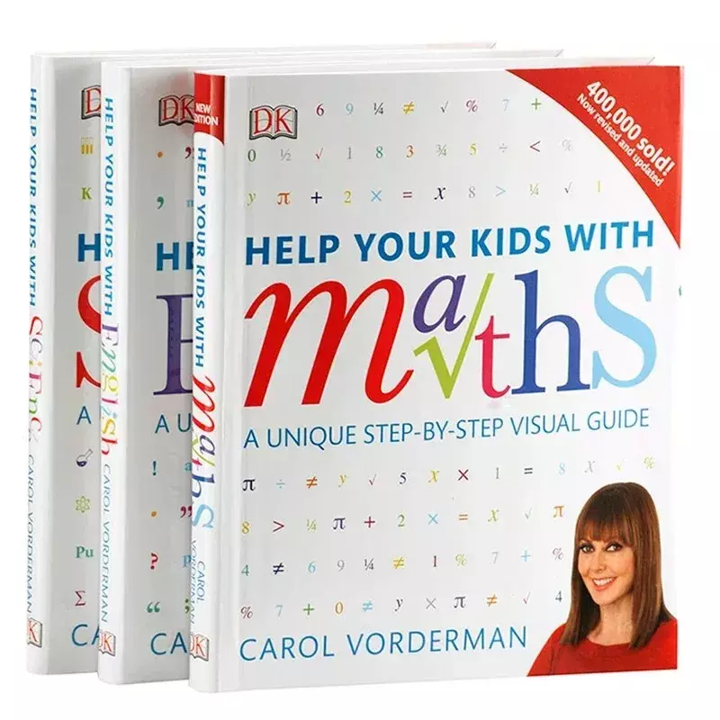 3 Books DK Help Your Kids with Maths, Science, and English: Teach Learning Skills for Children
