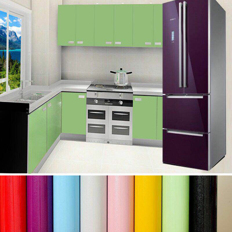 Película de PVC autoadesiva branca pérola, renovação de móveis decorativos, adesivo para armário de cozinha, parede impermeável, DIY
