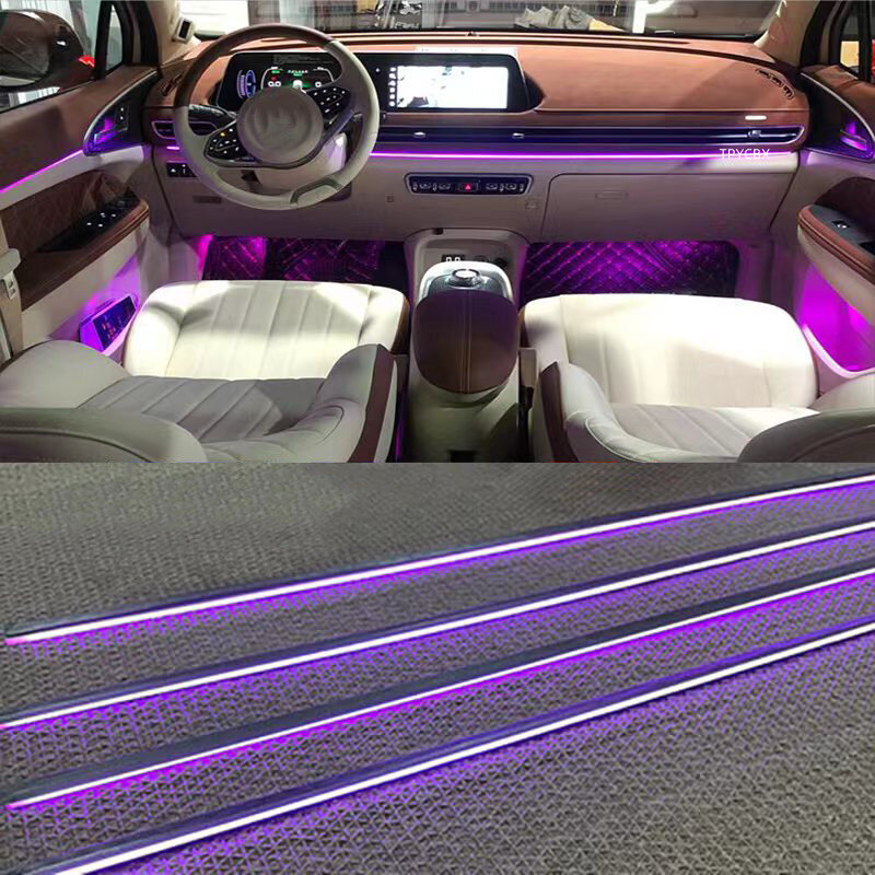 18 in 1 RGB Dual Zone LED Car Atmosphere Light Interior Decoration Acrylic Strip Backlight App Decorative Ambient Lamp Dashboard