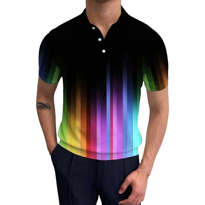 Men's Printed Sports Casual Shirt Loose T Shirt Short Sleeve Top 3D Printing All-