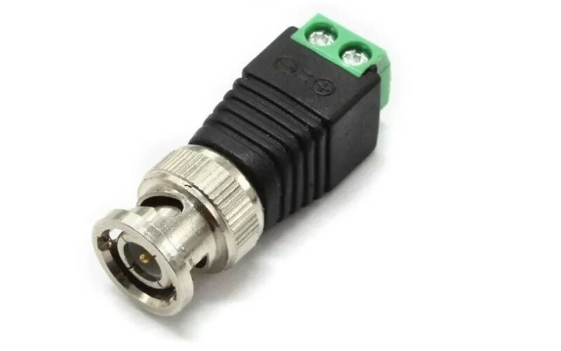 10pcs Male Metal BNC Connector with DC Connector Plug Screw Terminal  UTP Video Balun for CCTV Surveillance Camera CCTV system