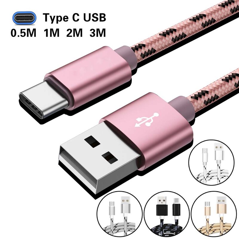 Universele Type C Usb-C Opladen Data Sync Charger Cable Lead Voor Xiaomi Huawei Samsung Oplader Xiaomi Redmi Android tablet