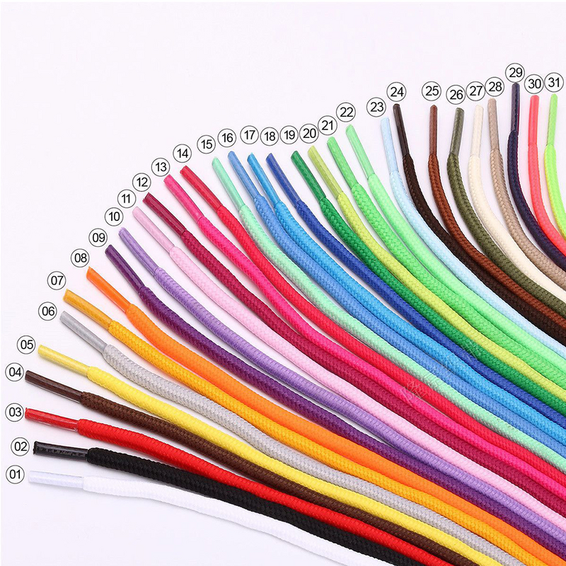 30 PCS Sneaker Shoe Laces Round Shoelaces White Wedge Sports Women's Sneakers