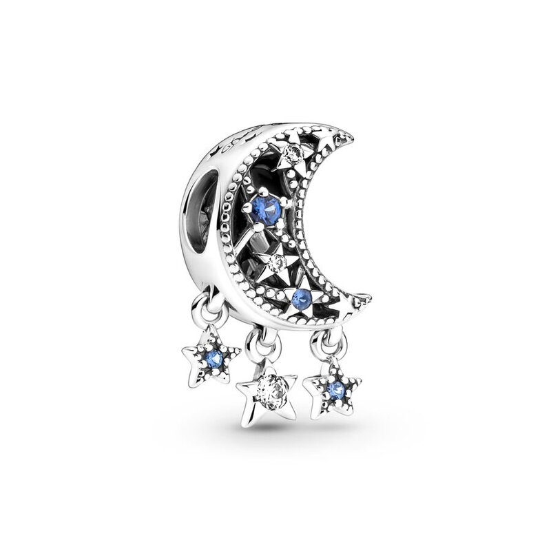 Nowy niebieski urok 925 Sterling Silver astronauta Galaxy Star Earth Bead Fit oryginalny Pandora bransoletka naszyjnik DIY biżuteria dla kobiet