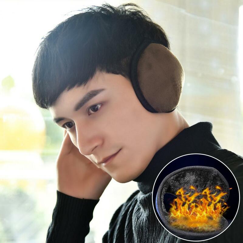 Capas de ouvido masculino Plush, aquecedores de ouvido dobrável, altamente quente, engrossar, ao ar livre