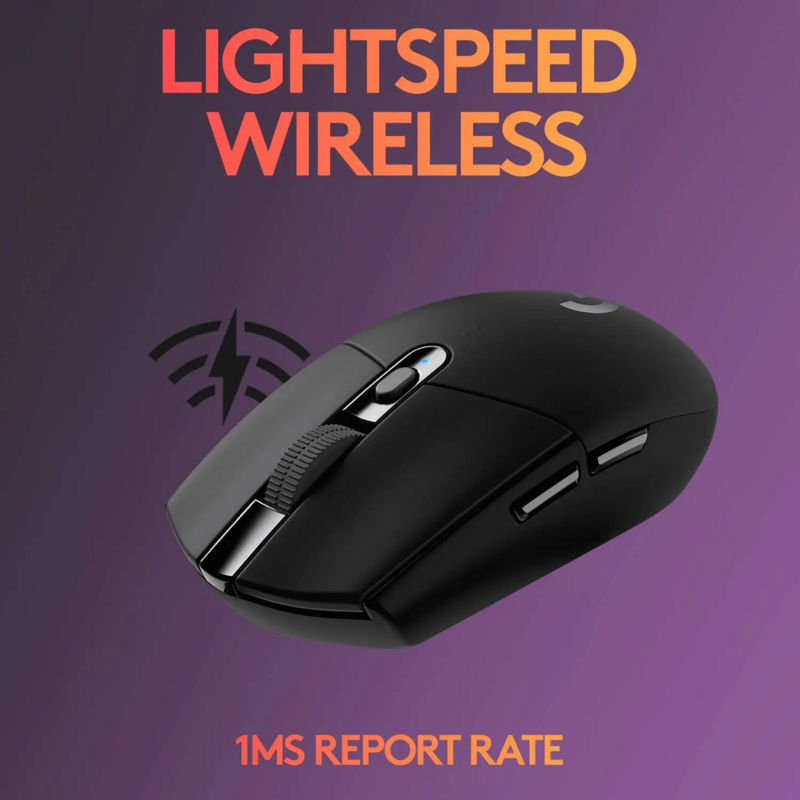 Logitech-mouse nirkabel Gaming G304 Lightspeed, 12000 dpi, aksesori laptop, tanpa pengontrol