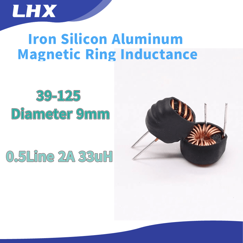 10 buah/lot cincin magnetik Aluminium silikon besi induktansi garis 0.5 2A 33uH 39125 Diameter 9mm Vertikal/Horizontal