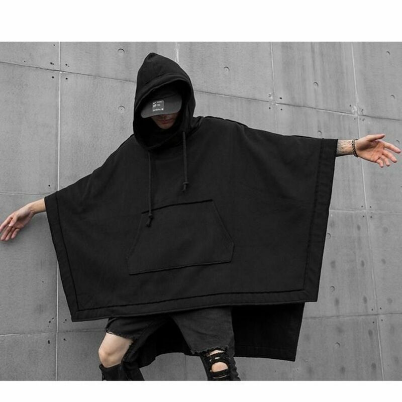 ARENS Techwear czarna bluza z kapturem, oversize, luźna, trencz, Anorak, mężczyźni, Goth, Punk, japońska moda uliczna, Hip Hop, gotycki
