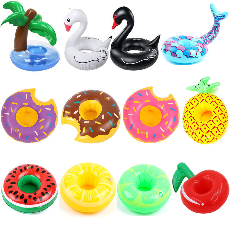 1 buah mainan apung dekorasi pesta kolam renang apung kolam renang pemegang minuman tiup cangkir coaster minuman pelampung